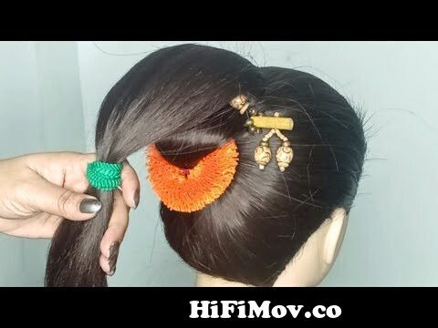 Simple & Easy Low Clutcher Bun Hairstyle! easy bun hairstyle for long hair!easy  juda with Clutcher from simpal juda Watch Video 