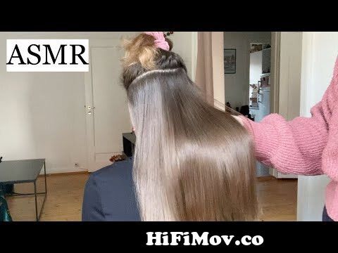 ASMR | Styling my friend's hair for our Christmas party🎄 (hair  straightening, hair play, no talking) from hair play naomi Watch Video -  