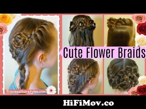 5 Braided Flower Hairstyles For Spring! Braided Roses from rose flower  braid hairstyle video download 3gp Watch Video 