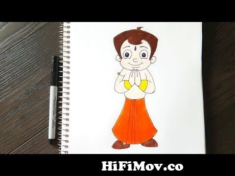 how to draw chota bheem | Chota Bheem Drawing | Chota Bheem Cartoon sketch  | art by ilyas from bhim drawing Watch Video 