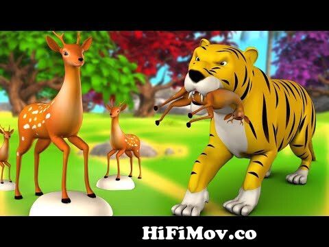 पागल शेर और हिरण - Crazy Tiger and Deer Story | 3D Moral Panchatantra  Stories Fairy Tales in Hindi from hiran ki kahaniya catoon video download  3gp Watch Video 