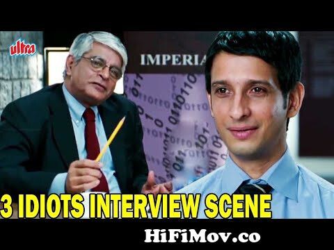 3 idiots Interview Scene | Aamir Khan | R. Madhavan |Sharman Joshi | Best  Hindi Scene from 3idiats movie Watch Video 