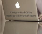 Learn the many ways to hold Online Meetings with Microsoft Teams. This video supports the great video produced by Surrey Schools District Principal, Robert Whitman which provides a deep dive into Teams Meetings.View the video HERE:https://web.microsoftstream.com/video/2dcc1b44-5d63-47e3-b078-19cfa04e00fd (link only available to Surrey School employees who can login with their email and password if prompted).nnView the Microsoft Teams guide here:https://sway.office.com/efeahKa71xHZxNRO?ref=
