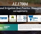 This video is in the final stage of approval, requiring final approvals from SARDI, NetafimAlmond Irrigation Best Practice Management.nnReference:n5:18: Netafim : Uniram Drip Irrigation - https://www.netafimusa.com/agriculture/products/product-offering/heavywall-driplines/uniram/