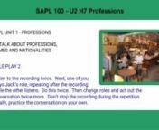 SAPL 103 - U2 H7 - Professions from sapl