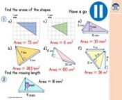 Year 7 - W6 - L4 - Calculating the areas of triangles, rectangles and parallelograms from l4