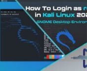 #KaliLinux #root #PasswordnnIn this video, I will show you how to set root password and login with root user in Kali Linux 2020.1 GNOME Desktop Environment. In Kali Linux 2020.1 root access is no longer available, we have to create a new user while we install the Kali Linux or if you use VM ware or Virtual box in the case default username and password root/toor no longer use as the default username and password replaced by kali/kali both username and password is kali.nnHow To Get root Access &amp;am