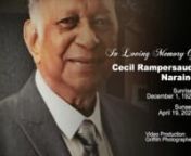 Cecil R. Naraine memorial service and cremation.