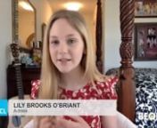 Actress Lily Brooks O&#39;Briant is telling Patrick Stinson about the popular Netflix show
