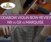 Which CodaBow do you like best? Let me know in the comments!nViolin bows featured in this video:nCodaBow Diamond NX: http://bit.ly/2PFiwwtnCodaBow Diamond GX: http://bit.ly/2ShNAnL nCodaBow Marquise: http://bit.ly/2llq4tKnnDownload my ultimate guide to buying a carbon fiber violin bow with much more reviews: https://violinlounge.com/bownnSUBSCRIBE: http://www.youtube.com/subscription_center?add_user=zmabrouwernn300+ FREE online violin lessons: http://www.violinlounge.com/nnDo you want the beauti