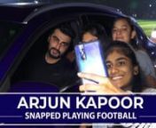 Arjun Kapoor was spotted at a charity football event. The actor looked snazzy in a black jersey as he played with Jim Sarbh, Gautam Gulati and others. He can be seen dribbling the ball with a player. The actor played a match with Jim in his team. Post the game, Arjun also stopped to click photos with his fans.