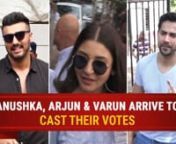 As the voting began for 2019 Maharashtra Assembly elections, our B-town celebrities arrived to play their part. Anushka Sharma, Arjun Kapoor and Varun Dhawan also cast their votes. The Pk actress can be seen in a lavender embroidered kurta as she showed her inked finger to the paps. Arjun Kapoor arrived in a black shirt with black bottoms as he clicked pictures with fans. Varun Dhawan can be seen in a grey tee and blue jeans.