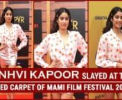Janhvi Kapoor was spotted at the MAMI 2019. She was dressed in a stunning retro outfit. The Dhadak actress wore a white star patterned shirt with a silver skirt and paired it with white pumps. She completed her look with her hair left in loose waves and tied at the sides. Janhvi will be seen as in the Hardik Mehta directorial &#39;Roohi Afza&#39; opposite Rajkummar Rao and Gunjan Saxena. Both the movies are set to release in 2020.