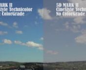 Teste do perfil de cor Cine Style da Technicolor na Canon 5D Mark II com correção de cor básica. nLente: 50mm - 1.4 ESnISO: 160nEditado com Adobe Premiere CC + Magic Bullets Mojo e Colorista. nTime Lapse de nuvens durante o dia. nMúsica