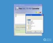 It is a program that enables you to convert DOC files to PDF file format. Free DOC To PDF Converter2 is developed by Free PDF Solutions. Read the full review of Free DOC To PDF Converter at http://free-doc-to-pdf-converter.software.informer.com