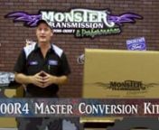 Curt reviews the Monster Transmission 700R4 Master Conversion Package.nnThe Master Conversion Package was designed for customers that are looking to convert their old 2 or 3 speed to the popular 700R4 Automatic Overdrive. This Package includes about 99% of the conversion minus the driveshaft and crossmember work. nnThe 700R4 has a 3.06 ratio in first gear, which is 20% lower than most transmissions. The 30% overdrive will give a 30 to 40% increase in gas mileage on the road when compared to a 3-