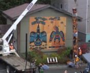 Time lapse video showing two Eagle and Raven totem poles raised in Indian Village in Juneau on Sept. 29, 2014. It also shows the installation of a screen.nnThe poles were carved to honor the Tlingit Auk Kwáan clans and long term residents of Indian Village. The Village Eagle and Raven clans along with Sealaska Heritage Institute (SHI) and the Tlingit and Haida Regional Housing Authority (THRHA) sponsored the event.nnThe totems replaced two Eagle and Raven poles at Gajaa Hit that had deteriorate