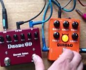 Well, this is just a crappy phone video I took to let you decide wether or not these pedals sound the same.nBoth are powered with 9 volts from a T-Rex power supply, Diablo runs in 9V mode. Internal trimpots for Bass and Presence set to the middle. In case you’re wondering, the controls for Tone and Body/Voice are wired backwards on the Duane pedal so I had to move them the other way round to compare the same settings. nI recorded a short phrase into the DL4 so I didn’t have to play guitar an