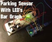Visit my website for the code and schematicsnhttp://randomnerdtutorials.com/arduino-ultrasonic-sensor-with-leds-and-buzzer/nnLike my page on Facebook:nhttp://www.facebook.com/RandomNerdTutorials?ref=hlnAdd me on Google+:nhttps://plus.google.com/104251223246228208381/postsnnCheck out instructables:nhttp://www.instructables.com/id/Distance-Sensor-with-LEDs-and-buzzer/nnParts Required:n1x Arduinon1x 74HC595 8 Bit Shift Registern1x Breadboardn8x LED&#39;s (for example: 3x red, 3x yellow, 2x green)n9x 22