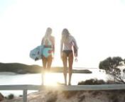 Billabong women Felicity Palmateer and Ellie Jean Coffey explore Rottnest Island off the coast of Perth, Western Australia. Surfing, bike riding, swimming and playing in the turquoise seas of