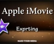 To watch the original video on YouTube go to this link: https://youtu.be/_87oM5RkydEnnSubscribe to this channel to see other videos: http://vid.io/xqjjnIn this video, I will show you how to export your project in iMovie.nYou can easily export your video to the desktop or share it on YouTube nnGet our FREE iMovie Course: http://learn.make-your-media.com/courses/imovie-free-course/nnWant to be iMovie Pro? Get our Full course for a special price: http://learn.make-your-media.com/courses/imovie-full
