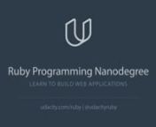 Learn more at udacity.com/ruby