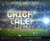 HKSZ Cricket Talent Hunt from cricket