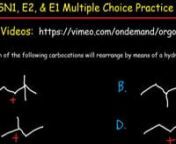 This organic chemistry video tutorial focuses on SN2, SN1, E2, and E1 reactions.It is presented as a multiple choice practice exam with answers / solutions.There&#39;s plenty of examples and practice problems in this video.nnHere&#39;s a list of topics:n1.How To Find The Major Product of a Nucleophilic Substitution and Elimination Reactionn2.How To Identify The Compound That Will Undergo Solvolysisn3.How To Identify The Compound That Will Undergo a SN2 Reaction Most Rapidlyn4.Identifying The