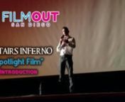 FilmOut San Diego has been one of the most supportive film festivals of my career. They have screened ALL my films. Yet this was my FIRST time attending the festival. It was incredible! nnThank you to all the staff, volunteers and audience members for being so incredibly hospitable. nnThis video features Cavin Kight, FilmOut Festival Director, Pastor Dan Koeshall from Metropolitan Community Church of San Diego and UPSTAIRS INFERNO director, Robert L. Camina.nnThank you Pastor Dan for sharing t