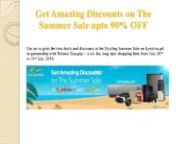 Looking for exciting deals and discounts across apparels, watches, fashion &amp; jewelry, shoes, handbags, laptops, mobiles, toys, games and gadgets, home &amp; outdoor, health care, sports and fitness?nnWell then get set to grab hottest deals and discounts at the Sizzling Summer Sale on Symbios.pk in partnership with Telenor Easypay – for six whole days starting from July 26th to 31st July, 2016.nnOffers starting from Rs.1 followed by many others below Rs.499/- PKR!nn•tExclusive Payment Mod