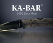 The KA-BAR MULE (Military, Utility, Law Enforcement) folding knife is designed to be the folding knife version of the legendary KA-BAR USMC Fighting/Utility knife.nnThe KA-BAR MULE has a blade length of 3.875