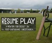 Christchurch is counting down to the biggest international cricket tournament ever to be hosted in New Zealand – the ICC Cricket World Cup 2015. nnTake a look behind the scenes and through the eyes of some of Canterbury’s most passionate cricketers as cricket makes its epic return to the Hagley Oval.