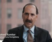 A partner at Levy Konigsberg LLP Robert I. Komitor serves as lead trial lawyer specializing in products liability, negligence, and personal injury cases involving mesothelioma, hazardous wastes, and pollution.