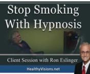 Stop Smoking with Hypnosis Client Session Number 2 with RonnnRon, who has been smoking all his life, was sent to Healthy Visions to see Michael Eslinger through the Veterans Clinic in Knoxville, TN. This is an actual client session where Michael and Ron work together through multiple client sessions to Stop Smoking with the use of Clinical Hypnosis and custom hypnotic techniques. Learn Clinical Hypnosis from an experienced Master Instructor through The National Guild of Hypnotists. (https://ngh.