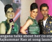 Kangana Ranaut and Rajkummar Rao are all set to entertain their fans yet again in an upcoming film titled Judgementall Hai Kya. The duo was earlier seen together in Queen. Kangana and Rajkummar recently attended Judgementall Hai Kya&#39;s Wakra Swag song launch event. The co-stars graced the event in style. During an interaction with the media, Kangana was asked about working with her co-star Rajkummar Rao. Check out this video to find out Kangana&#39;s take on Rajkummar Rao and let us know what you thi