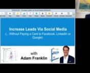 In the 60 minute agenda, you&#39;ll learn how to double your leads, including:nnHow to increase leads via LinkedIn, Facebook and Instagram (even if you are shy, non-techie and busy already!)nA simple and repeatable &#39;social media strategy&#39; for entrepreneurs, high-trust professionals, business owners, BDMs &amp; marketing consultants.nHow to win back your time, get better leads and do more of what you do best.nWe&#39;ll also:nDebunk the 5 biggest myths about digital marketing.nReveal 6 case studies showca