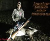 A Doe!! With my Winchester 70-45 Big Bore PCP from Airgun Pro Shop, wearing a Hawke Scope and recording my shot with the 3D Night Vision Slip On Unit that records day or night. What hit her?! A cast pellet from Hunters Supply! 150 Grain Pellet! What a team!! So much freakin’ fun, I love hunting with Airguns! This doe came out at 5:30pm nervous! Oh man she was nervous! She stuck her neck out, I prayed and took the shot! Hit, it was a hit!! Neck shot! I would have loved it more if she dropped im