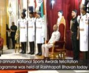 New Delhi, Sep 25 (ANI): The annual National Sports Awards felicitation programme was held on Tuesday at the Rashtrapati Bhavan in New Delhi. Indian cricket captain Virat Kohli and world champion weightlifter Mirabai Chanu received the prestigious Rajiv Gandhi Khel Ratna, the highest sporting award of the country. Sportspersons selected for the various awards were honoured by President Ram Nath Kovind.