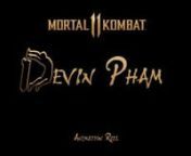 This is part of my contribution to Mortal Kombat 11 as Lead Animator at Steamroller Studios. It was literally a dream come true to work on a game that&#39;s been a huge part of my life.nnJust a quick shout out to my MK11 team at Steamroller and the fine people of NetherRealm studios for allowing us to take part in their iconic franchise. There&#39;s a lot of reviews and back &amp; forth on these crazy pieces, so extra thanks to Josh, PJ, and Shannah over at NRS!nnMusic: Fire by Scooter (part of Mortal K