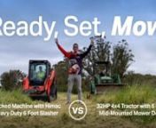 Take your mowing ability to the next level with a Himac Heavy Duty Slasher.nnTo demonstrate the upgrade, we took a standard machine you may find on a hobby farm (Tractor with Mid-mounted Mower Deck) and put it against our Slasher on a tracked machine.nnSee the Slasher...n✅ Tackle obstacles in its pathn✅ Give a cleaner and faster cutn✅ Have far greater manoeuvrabilitynnFor more info visit https://himac.com.au/mow or call 1800 888 114.