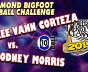 Lee Vann Corteza .843 def. Rodney Morris .757 11-8nnCommentators: Mark Wilson, Danny Dilibertonn113 Minsn- - - - - - - - - -nWhat: The 2015 Derby City ClassicnWhere: Accu-stats Arena at Horseshoe Southern Indiana Hotel and Casino, Elizabeth, INnWhen: January 23 - January 31, 2015nnThe 17th Annual Derby City Classic - nine days of 5 disciplines: 9-ball, one-pocket, banks, straight pool and the Diamond Bigfoot 10-Ball Challenge.Players at the 2015 Derby City Classic include Efren Reyes, Shane Va