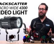 The Ultimate Compact Video Light for Macro, Wide, and SnootingnnCheck out the complete companion article to this video for even more info: https://www.backscatter.com/reviews/post/Best-Underwater-Video-Light-Backscatter-Macro-Wide-4300-Video-Light-MW-4300nnThe Backscatter Macro Wide 4300 Video Light is the ultimate video light for any video or photo shooter. Its compact size is great for travel, its versatile for macro and wide shooters, and offers practical signaling options usable on any dive