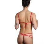 Baci Lingerie - Red Strappy Open Cup Bra Set & Panty - taglia unica from baci lingerie
