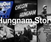 Stock Footage link:nhttps://www.buyoutfootage.com/pages/titles/pd_dc_446.phpnnThe 1st Marine Division withdraws from the Chosin Reservoir toward the Port of Hungnam, North Korea on the Sea of Japan in the freezing Autumn of 1950 after Red Chinese troops entered the war. nnLS, U.S military camp in snow in North Korea. MLS, Marine chopping log. MLS, MSs, Marines grouped around fire. Marine warming foot and checking for frostbite. MCU, CU, soldier sleeping on pack. LS, pipes for oil. Tilt up to sho