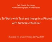 Writer and photographer, Nicholas Muellner explores the relationship between text and image in photobooks. Starting from iconic and obscure examples from the history of literature, photography and journalism, Muellner addresses the forms and conventions of the image-text relationship as a source of inspiration and a point of departure or subversion.nnMuellner considers his own process of writing, photographing and image-language synthesis, using his long form book projects, including The Amnesia