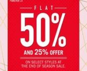 The End of Season Sale by Forever 21 is here. Get flat 50% off on select menswear and women&#39;s fashion clothing, accessories, handbags, and much more. Shop online today: https://www.forever21.in/