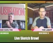 How would you like to own an original drawing from one of our Sketch Brawl artists? Simply cast your vote and share this video and you’ll automatically be in the running! As long as you live in the United States, you are eligible. We’ll announce who wins the free sketch give away along with the winner of this Sea Monkey 2 match on the next show. Pretty cool right? nnToday on the show Lars Erik Robinson takes on Caleb Rivera in a challenge to draw the best Sea Monkey. After going through a ro