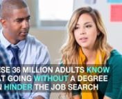 The U.S. Census Bureau reported as of 2016, more than 36 million people over the age of 25 had some college credit but no degree. The reasons were varied: grades, finances, bad experience, health issues, programs that weren&#39;t quite right. These 36 million adults know that going without a degree can hinder the job search. That&#39;s on track to get even harder, as by 2020 more than 65% of all US jobs will require one. Those looking to get back to school should contact their original program for pathw