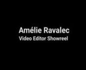 London-based video editor and colourist with 12+ years experience, Amélie Ravalec has worked internationally for many prestigious clients in advertising, corporate, fiction, TV, documentary, politics, institutional, music and fashion. nnClients: Agent Provocateur, ARTE, Ben &amp; Jerry’s, Boiler Room, Boots, B&amp;Q, Burger King, Clemenger BBDO, CLR Recordings, David Beckham, EDF, European Defence Agency, Eurostar, FedEx, FNSEA, Generali, Hangar Seven, H&amp;M, HYT Watches, INPES, Johnnie Wal