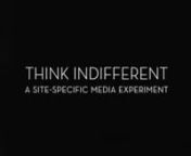 First and foremost, Think Indifferent was a formal and structural experiment. Rather than look for big new ideas, its aim was to find a new way in which an artwork could be assembled and presented.nnI wanted to transfer the process of creating a compilation documentary to a different medium — YouTube. Instead of downloading the videos and editing them in the old-fashioned software way, I decided to use its cloud parallel — a playlist — that way using the possibilities (and annoyances) inhe